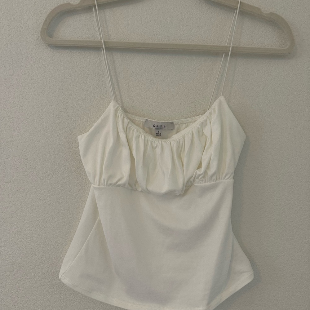 Gaze Cream Ruched Sleeveless Camisole